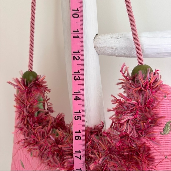 Custom made Pink Fabric Purse with Bead Accents - Picture 13 of 14